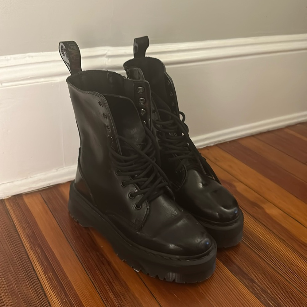 Black Dr Martens lace up boots